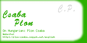 csaba plon business card